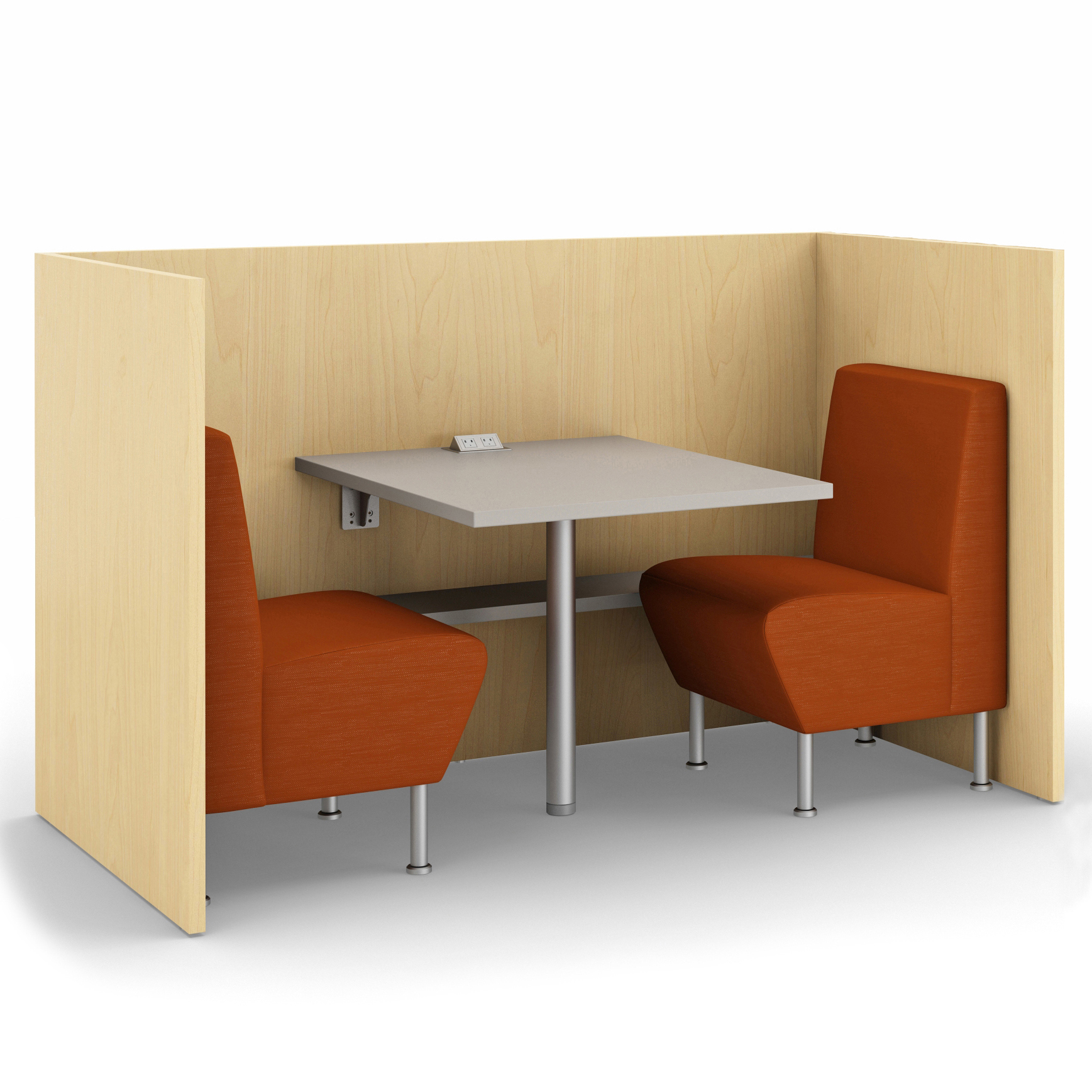 two person study carrel with privacy panels and access to power