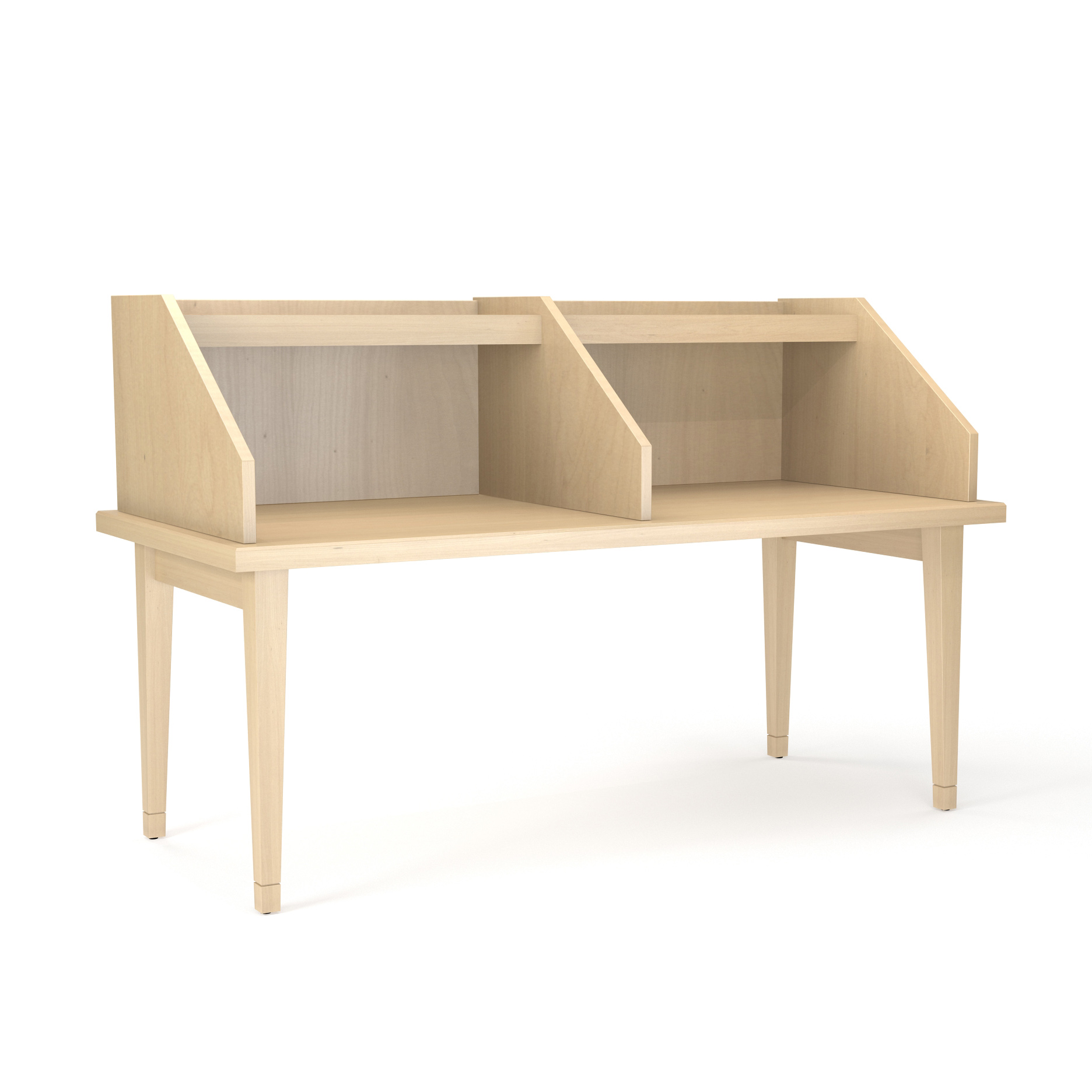 2 person wood table carrel for public libraries