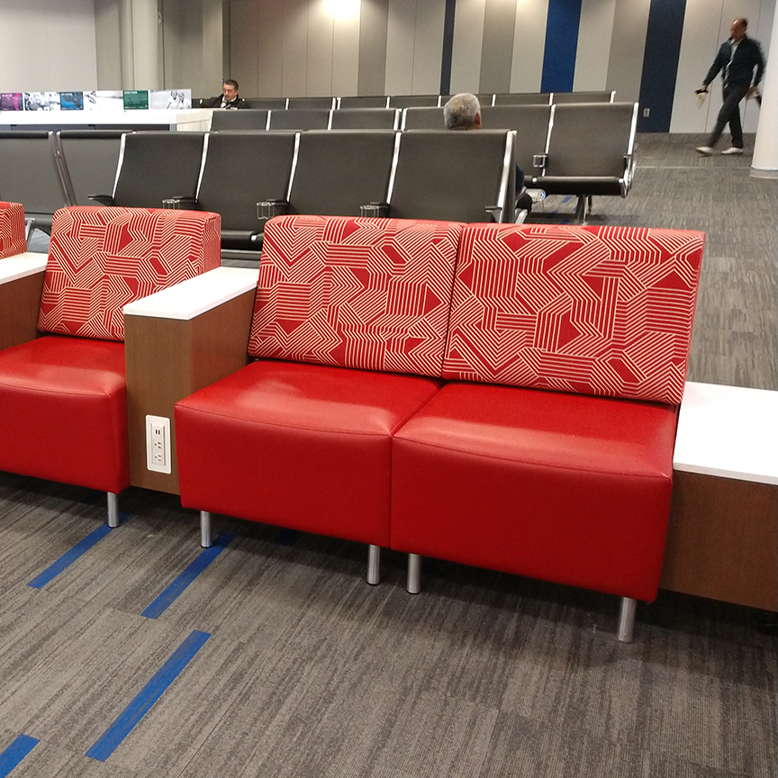 Lounge seating in hold room at Airport