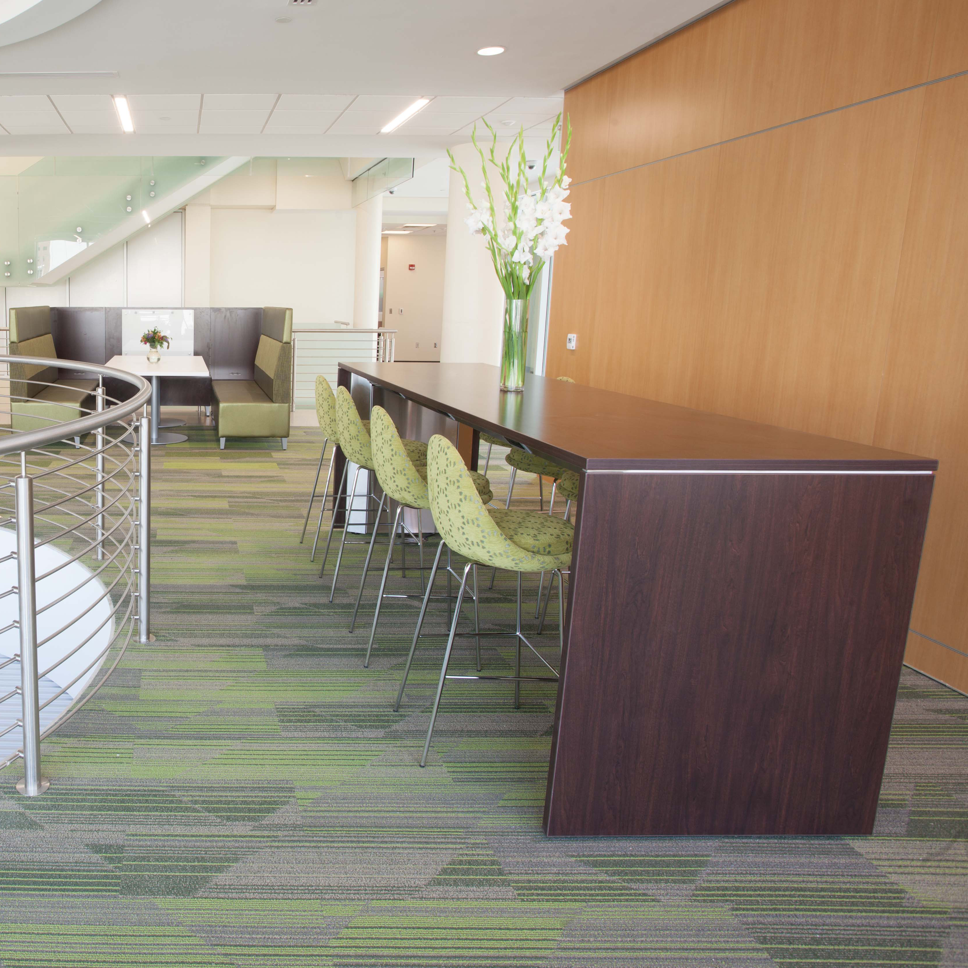 charging table with laminate panels and top in University Nursing School