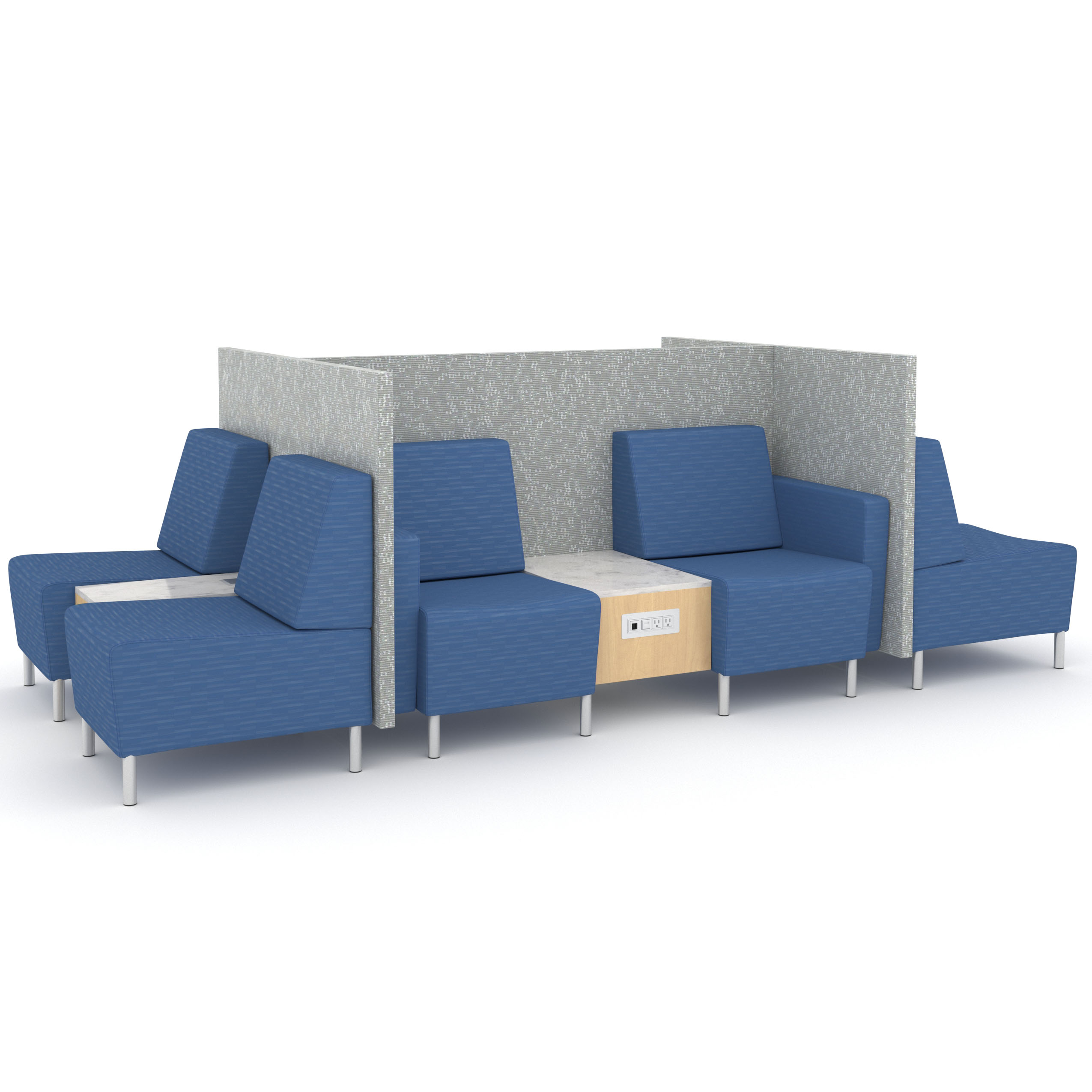 Modular lounge seating for airport terminals and club lounges