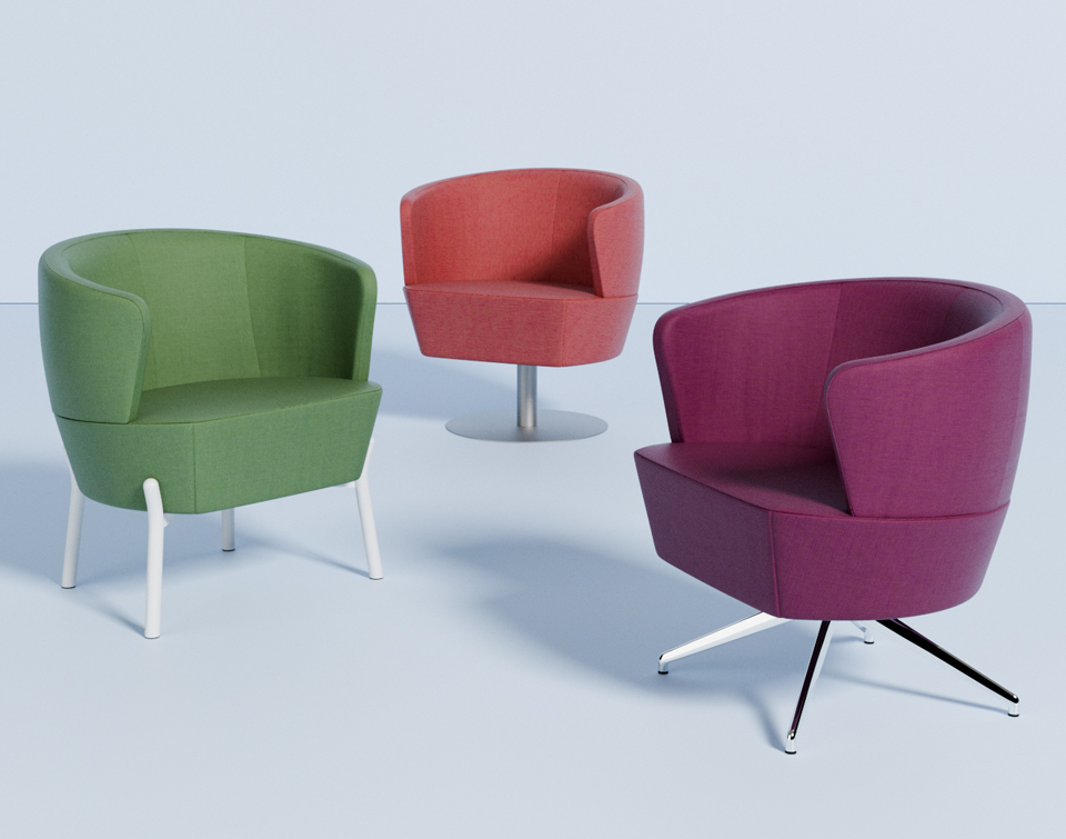 Orb Lounge Chair with three different bases