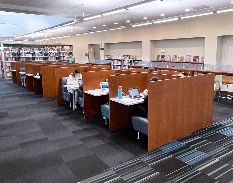 Hampton Nook private study booths at Milpitas Public Library